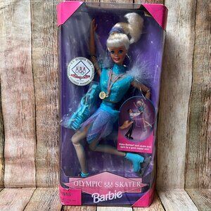 Mattel Olympic Figure Skater Barbie USA 1997 Skate and Spin 90s Doll New
